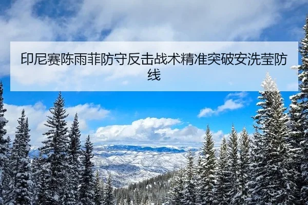 印尼赛陈雨菲防守反击战术精准突破安洗莹防线